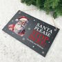 Personalised Traditional Santa Stop Here Slate Hanging Sign 25 X 15cm, thumbnail 2 of 5