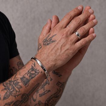 Men's Personalised Titanium Ring And Cuff Set, 2 of 6