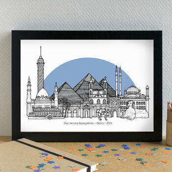 Cairo Skyline Travel Art Print Unframed, 3 of 6