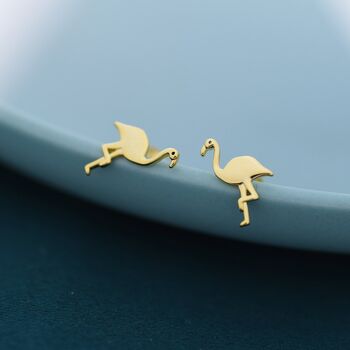Sterling Silver Flamingo Stud Earrings, 6 of 12