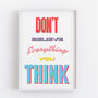 Don't Believe Everything You Think Retro Print, thumbnail 3 of 6