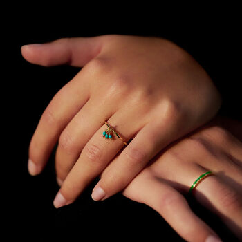 Pop Of Colour Green Enamel Ring, 5 of 6