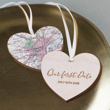 Personalised Map Heart Valentine Keepsake Gift For Her, 8 of 12