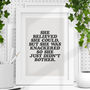 She Was Knackered Funny Women's Motivational Print, thumbnail 1 of 4