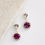 Fuchsia Pink Swarovski Crystal Snow Drop Earrings, thumbnail 3 of 6