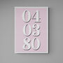 Personalised Custom Special Date Pink Wall Art, thumbnail 3 of 7