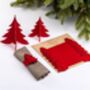 Scandinavian Christmas Tree Napkin Rings Set Of Six, thumbnail 1 of 3