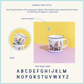 Personalised Children's London Bus Enamel Mug, 5 of 7
