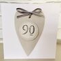 90th Heart Birthday Card ~ Handmade, thumbnail 3 of 3