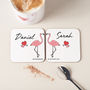 Personalised Couples Flamingo Coasters, thumbnail 1 of 3