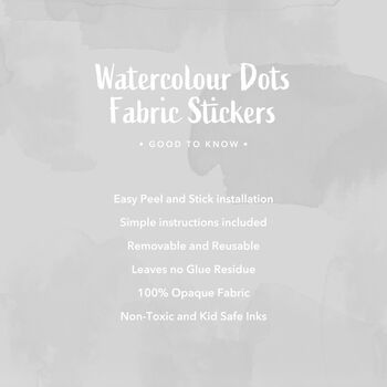 Rainbow Polka Dots Watercolour Fabric Stickers Set, 5 of 5