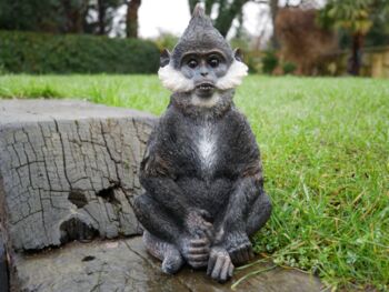 Bearded Monkey Chimp Figurine – Black And White Ornament, 5 of 6