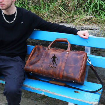 Personalised Buffalo Leather Weekender Bag, 4 of 12