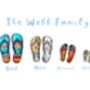 Personalised Family Flip Flop Print, thumbnail 5 of 10