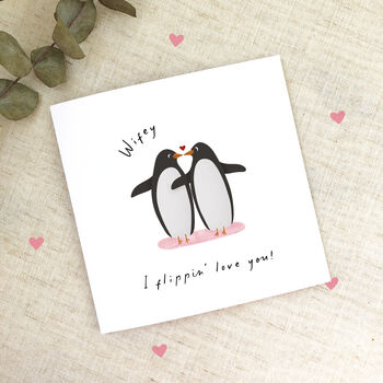 Hubby, I Flippin' Love You Penguin Valentine's Card, 3 of 4