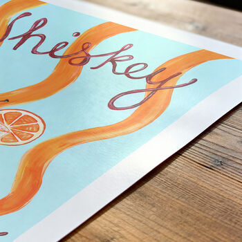 Whiskey Sour Cocktail Wall Art | Hand Painted Bar Print, 5 of 11