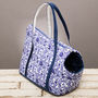 The Richmond Blue And White Floral Dog Carrier, thumbnail 1 of 10