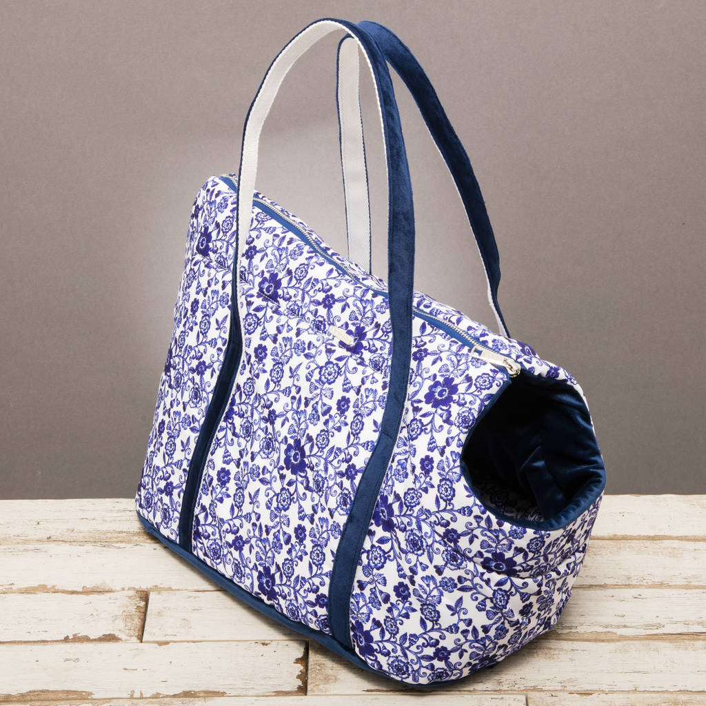 The Richmond Blue And White Floral Dog Carrier, 1 of 10