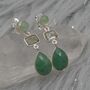 Green Amethyst, Sillimanite, Aventurine Silver Earrings, thumbnail 3 of 10
