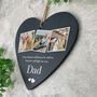 Personalised Photo Memorial Slate Hanging Heart Decoration 15 X 16cm, thumbnail 5 of 6