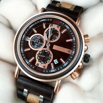 Personalised Wooden Chronograph Watch, 8 of 12