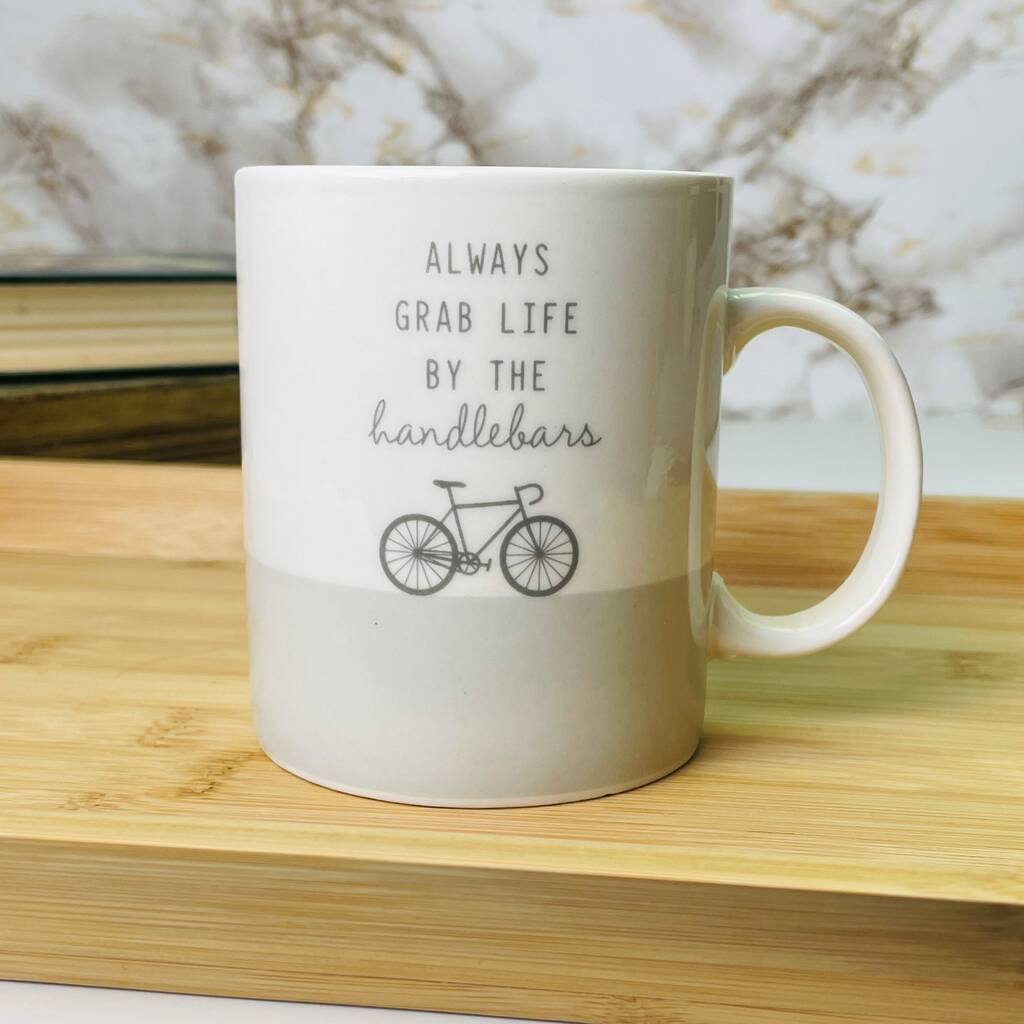 Grab Life By The Handlebars Cyclist Mug, 1 of 2