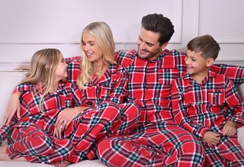 Family Brushed Woven Red Check Pyjama, 2 of 10