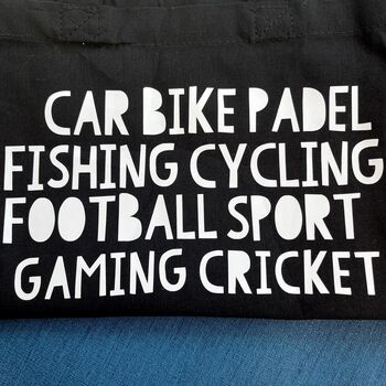 Personalised Father's Day Hobbies Pouch, 2 of 5