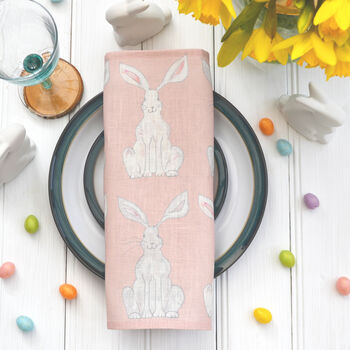 Easter Rabbit Linen Napkins, 3 of 11