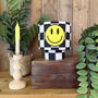 Smiley Face Check Rechargeable Glow Lamp In Liquorice, thumbnail 6 of 6