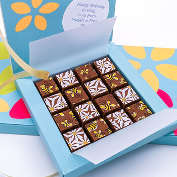 Personalised Chocolate Gift With Daisies And Bees, 2 of 4