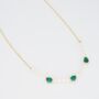 Malachite And Freshwater Pearl 18k Gold Plated Necklace, thumbnail 2 of 3