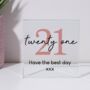 Personalised Birthday Glass Square Block, thumbnail 2 of 6