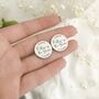 Stainless Steel Personalised Circle Wedding Cufflinks, thumbnail 1 of 3