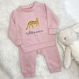 Leopard Personalised Baby Jogger And Sweatshirt Set, thumbnail 2 of 4