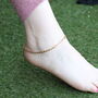 Golden Brass Floral Minimalist Foot Payal Anklet, thumbnail 2 of 6