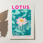 Lotus Flower Risograph Print, thumbnail 1 of 3