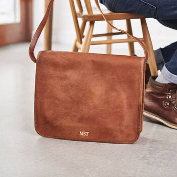 Classic Leather Messenger Bag, 3 of 8