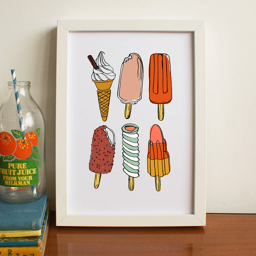 ice lollies art print by lucy wilkins