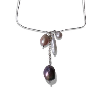 Pearl Pendant Silver Necklace, 2 of 4