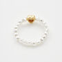 Gold Love Heart Pearl Ring, thumbnail 4 of 8