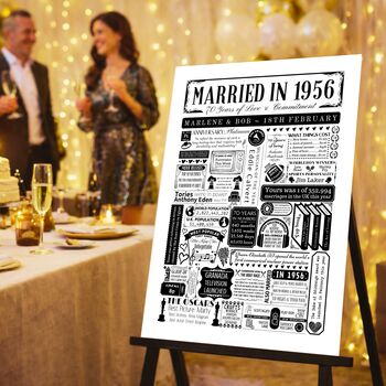 1956 Personalised 70th Platinum Wedding Anniversary Poster, 11 of 11