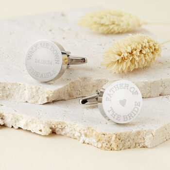 Personalised Father Of The Bride Wedding Cufflinks, 2 of 7