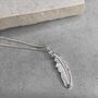 Sterling Silver Silver Feather Necklace, thumbnail 8 of 12