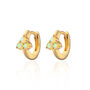 Lime Green Opal Trinity Huggie Earrings, thumbnail 3 of 6
