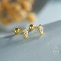 Rhombus Cz Screwback Earrings In Sterling Silver, thumbnail 6 of 11
