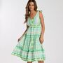 Aztec Jacquard Cotton Tie Shoulder Midi Dress, thumbnail 8 of 10
