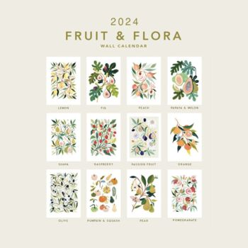 2024 Fruit And Flora Wall Calendar, 8 of 8