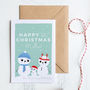 First Christmas Card Personalised With Cute Snow People, thumbnail 1 of 3