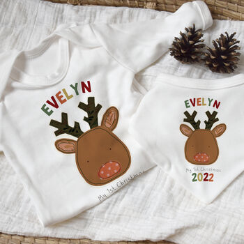 Personalised Reindeer Christmas Outfit Gift Set, 2 of 8